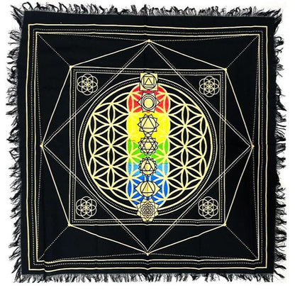 Mystical altar cloth for spiritual rituals, meditation, and ceremonial use