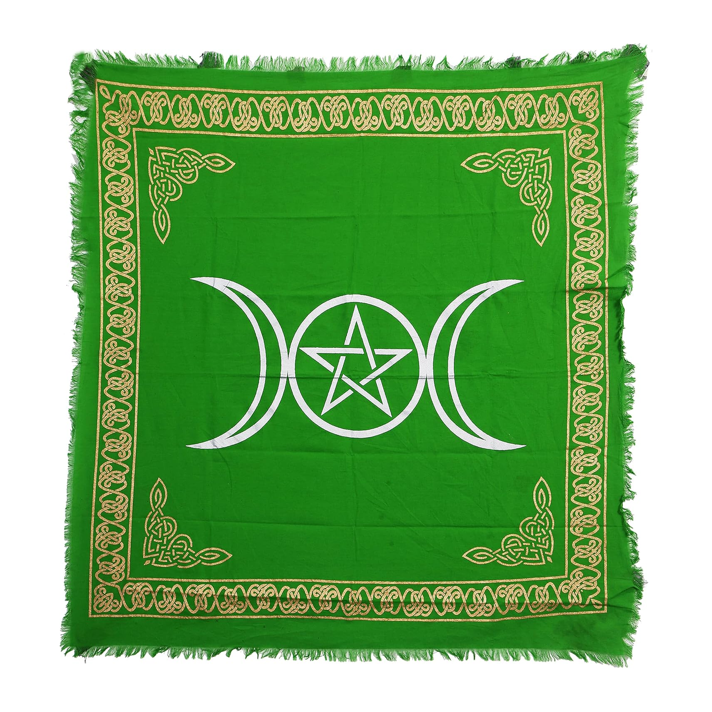 Moon Altar Cloth - Green on a white background