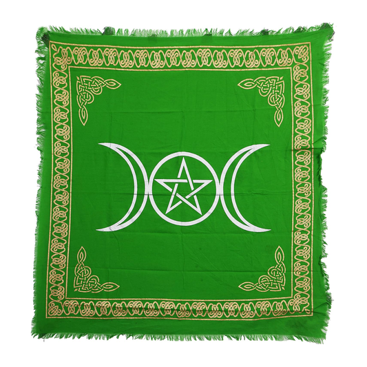 Moon Altar Cloth - Green on a white background