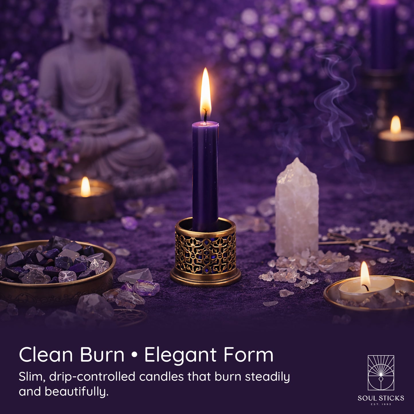 SOUL STICKS 4" Premium Magic Spell Chime Taper Candles Bulk 20 Pack for Rituals, Ceremonies, Meditation, Altar and Spells