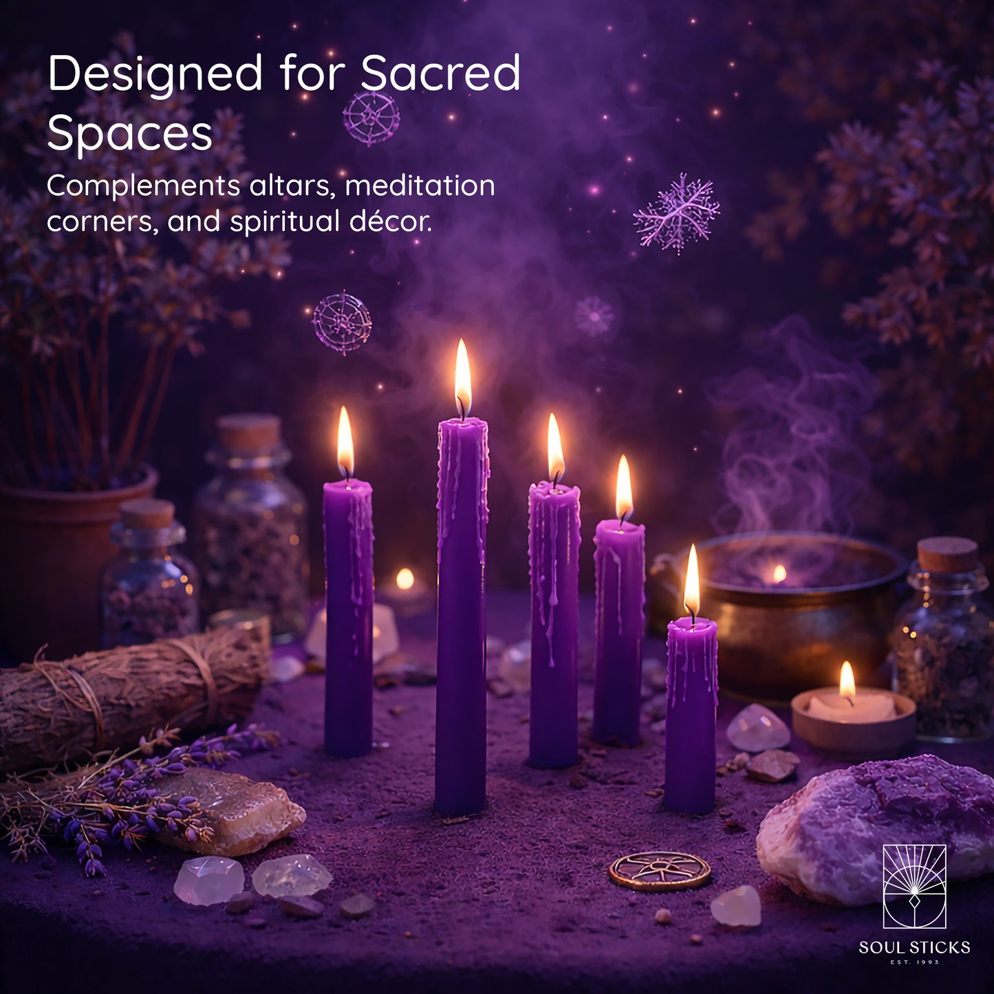 SOUL STICKS 4" Premium Magic Spell Chime Taper Candles Bulk 20 Pack for Rituals, Ceremonies, Meditation, Altar and Spells