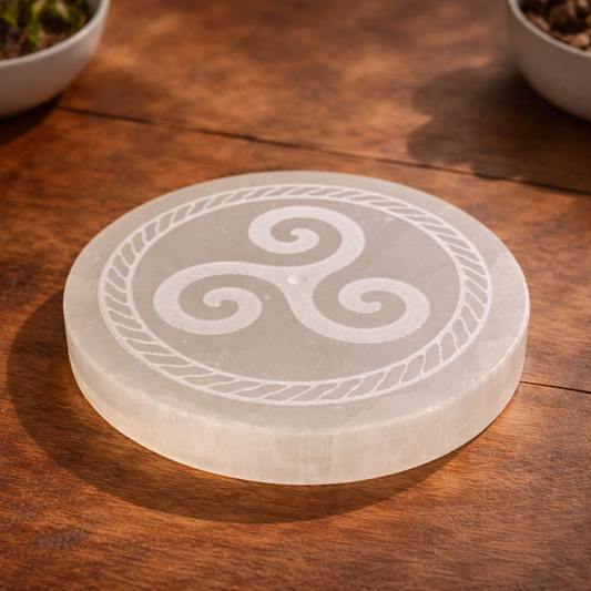 Selenite Celtic Incense Burner (3")