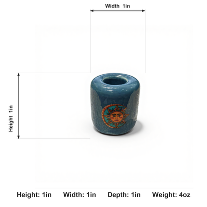 Ceramic Candle Holder Blue with Sun and Moon image 5