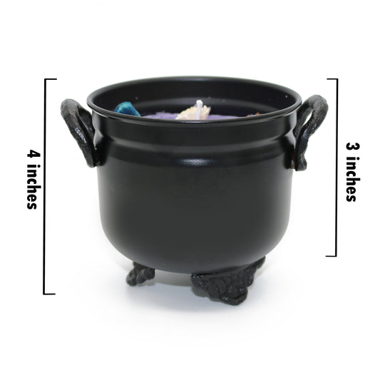 Mini cast iron cauldron designed for rituals, meditation, and energy cleansing.