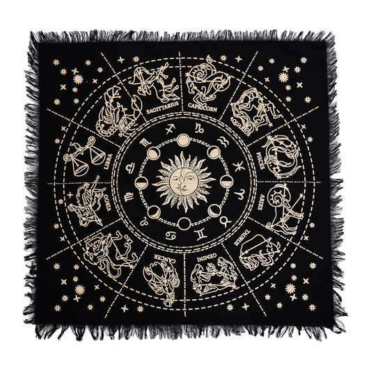 Zodiac Altar Cloth - Gold on a white background