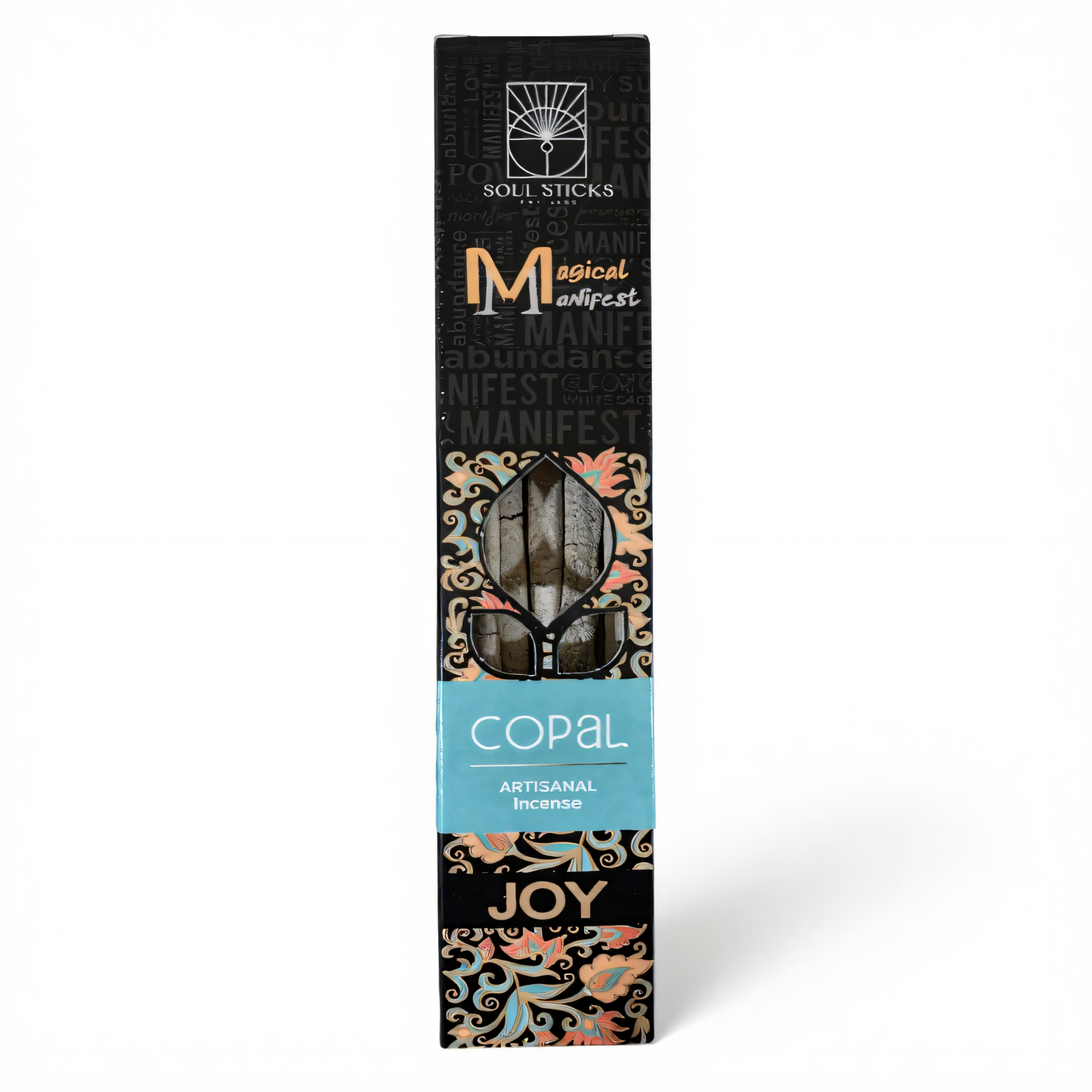 Magical Manifest Copal Incense straight-on white background product photo