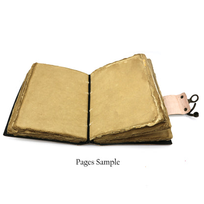 Handmade leather journal for witches, spell work, and mystical note-taking