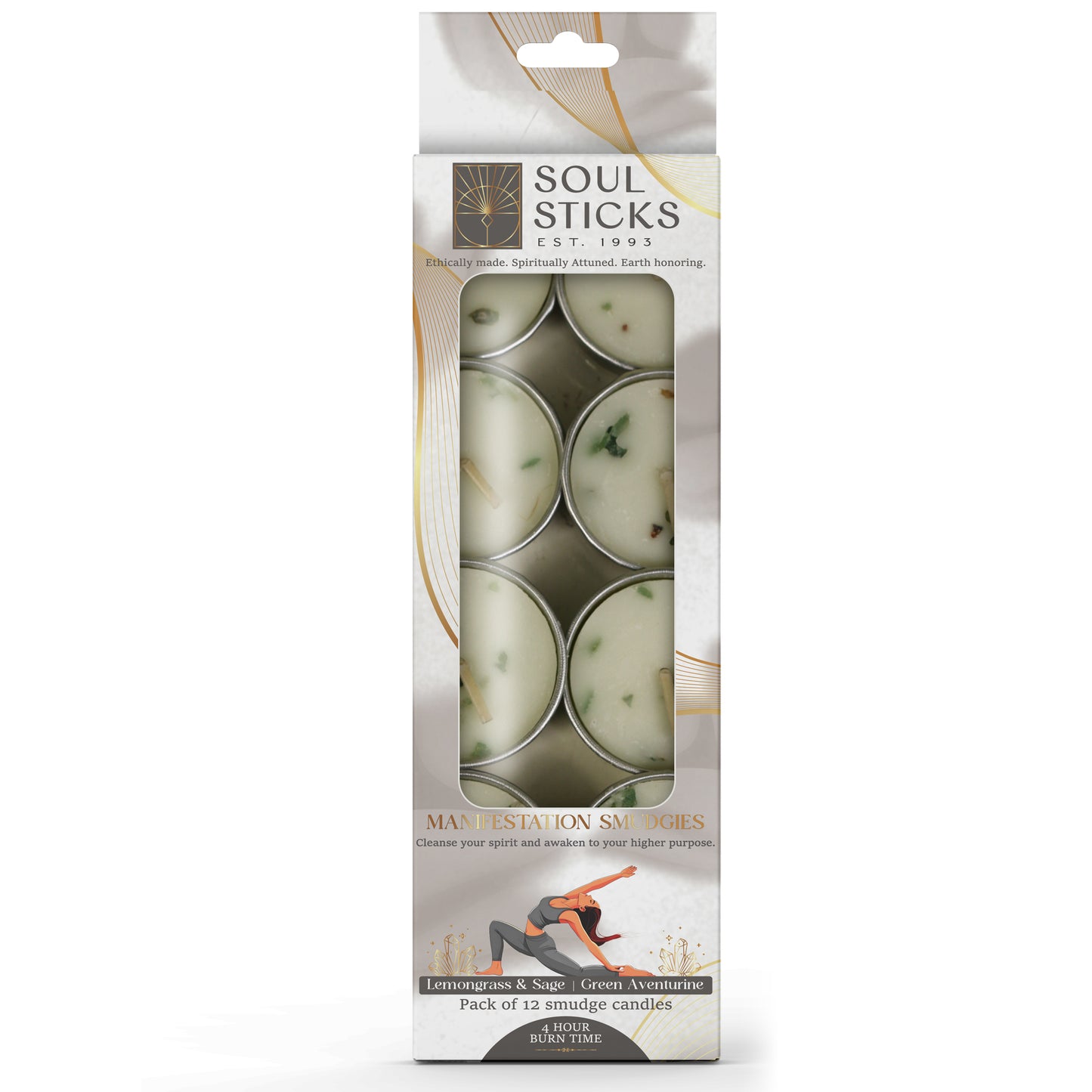 Packaged Manifestation Smudgies - Prosperity & Spiritual Cleansing shown on a plain background