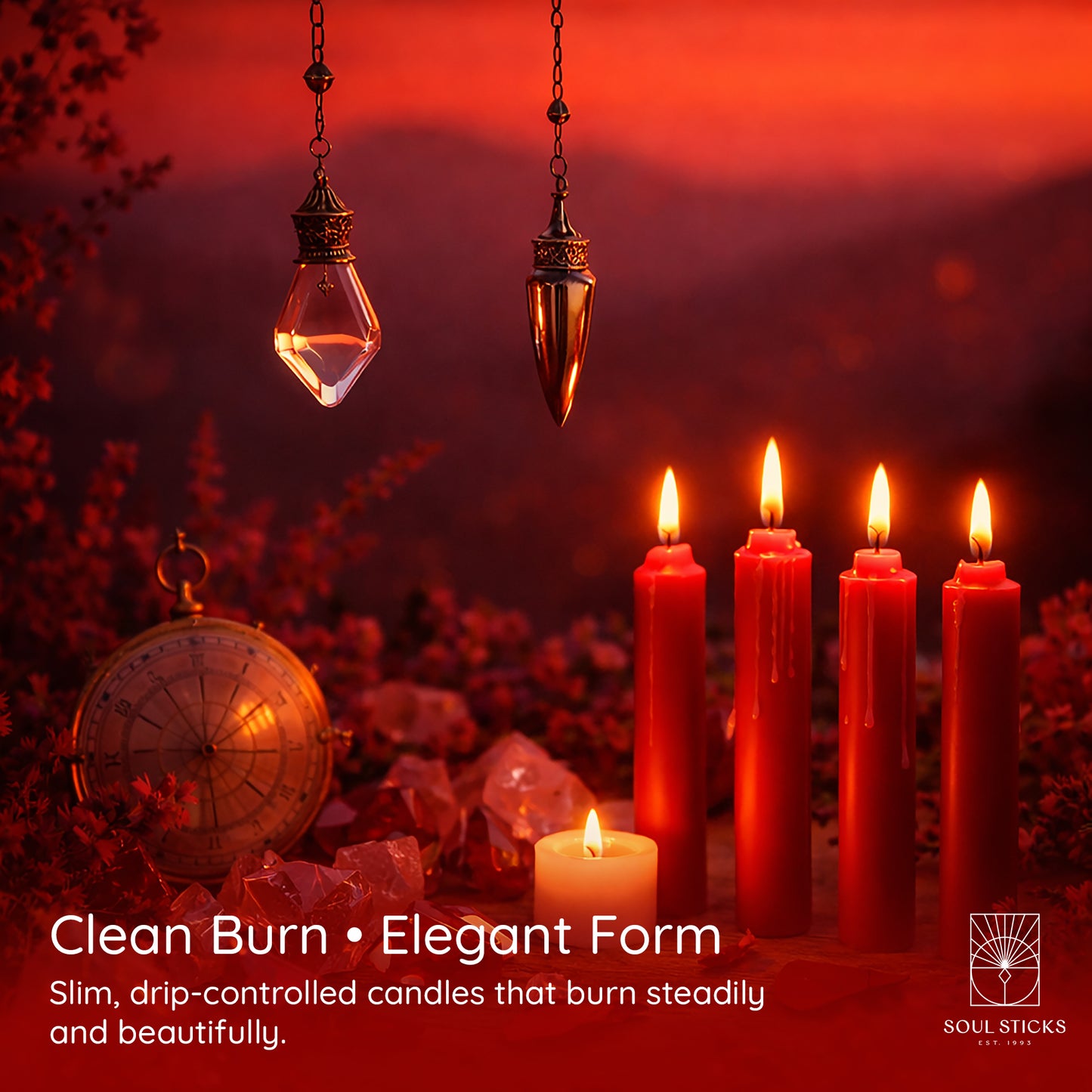 SOUL STICKS 4" Premium Magic Spell Chime Taper Candles Bulk 20 Pack for Rituals, Ceremonies, Meditation, Altar and Spells