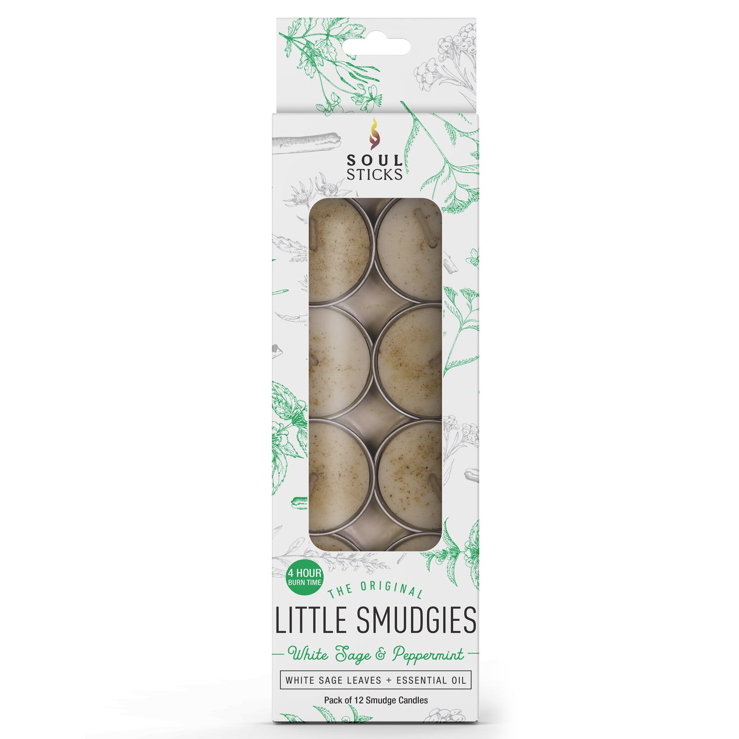 Soul Sticks Little Smudgies White Sage & Peppermint Smudge Candles, 12-Pack