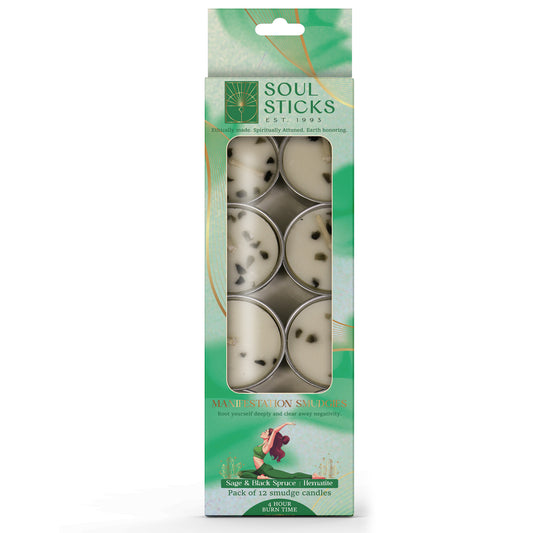 Packaged Manifestation Smudgies - Grounding & Negativity Clearing shown on a plain background