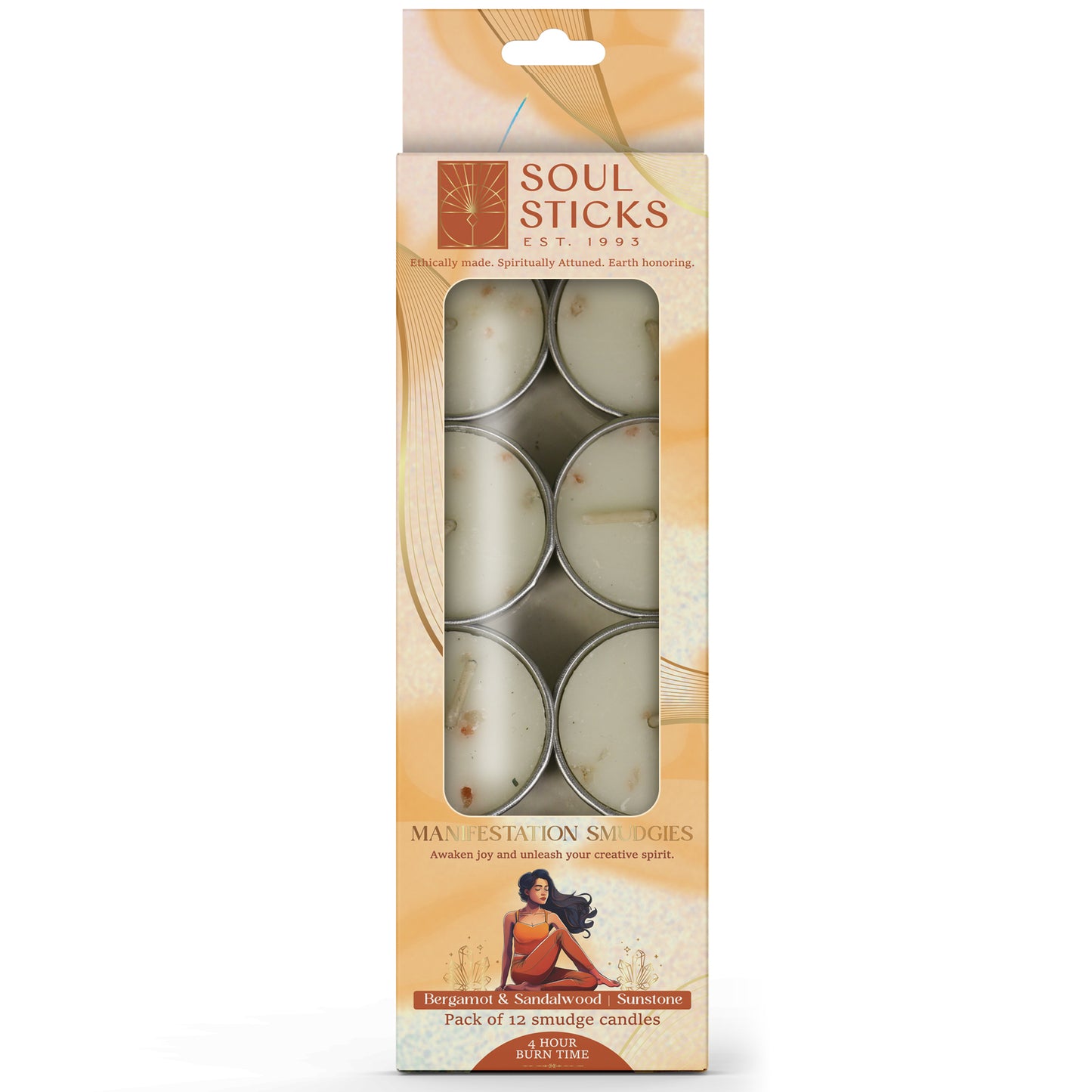 Packaged Manifestation Smudgies - Joy & Creativity shown on a plain background