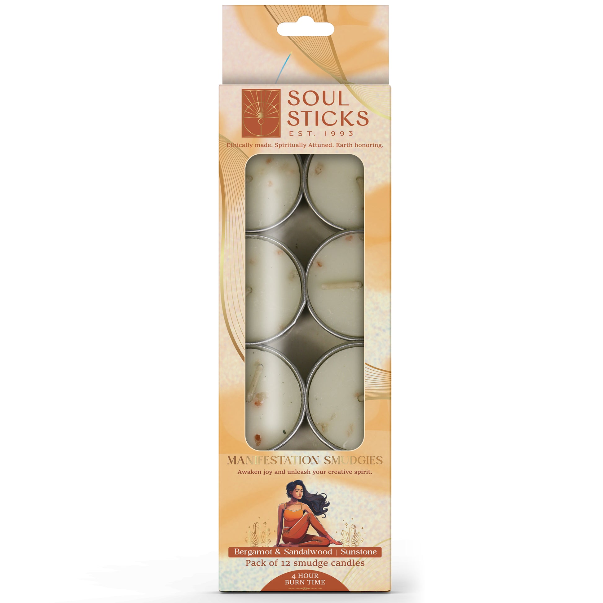 Packaged Manifestation Smudgies - Joy & Creativity shown on a plain background