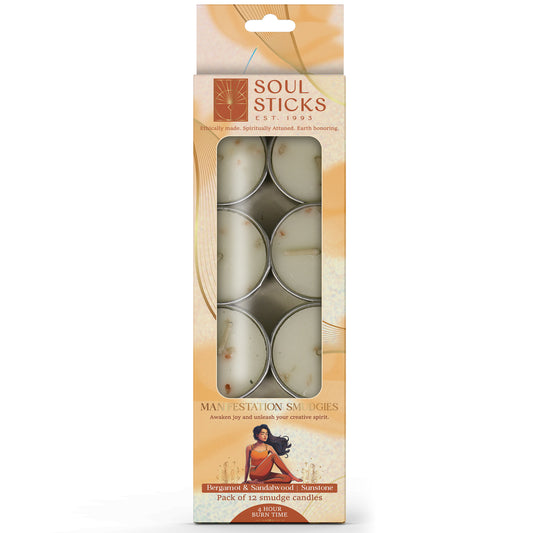 Packaged Manifestation Smudgies - Joy & Creativity shown on a plain background
