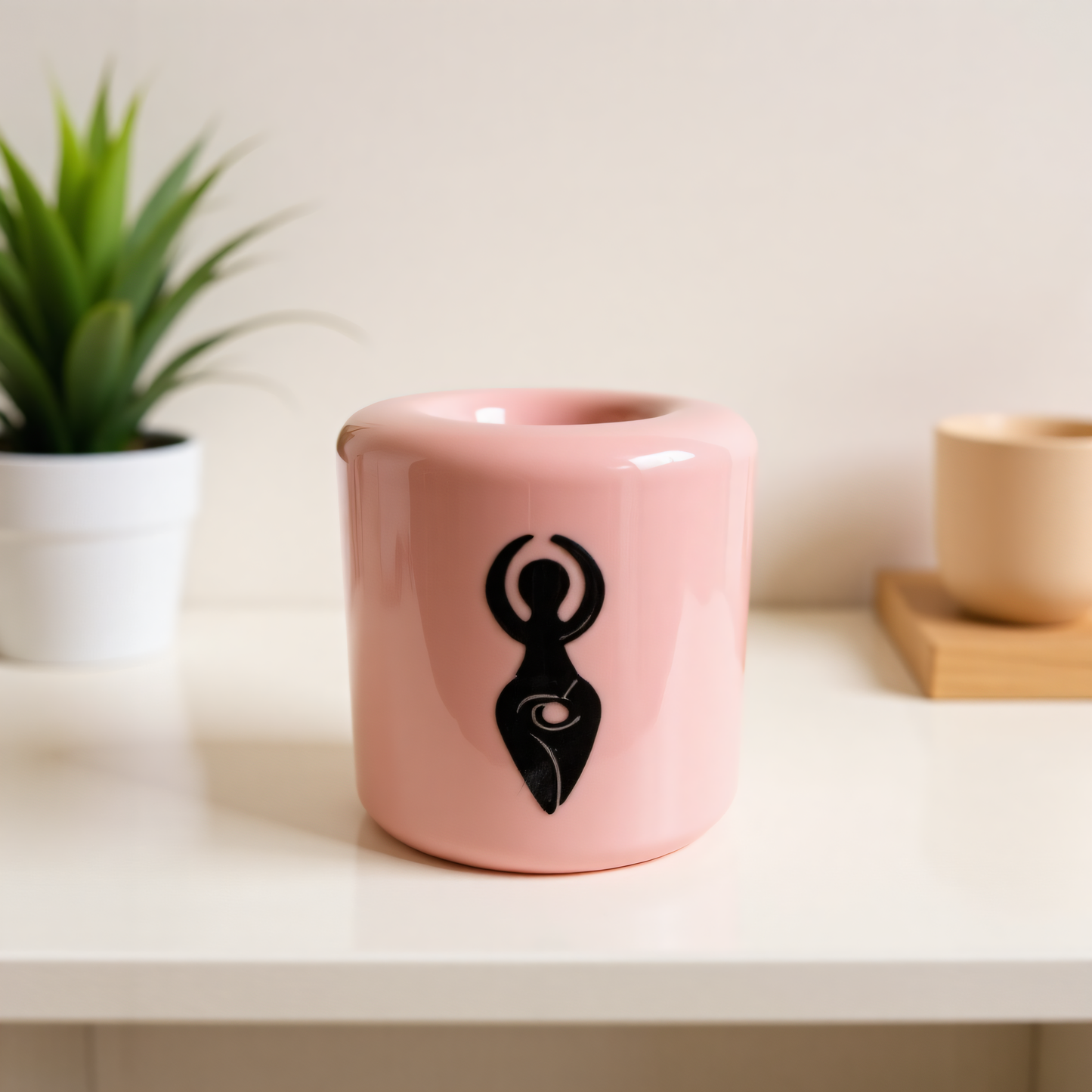 Ceramic Candle Holder Pink image 4