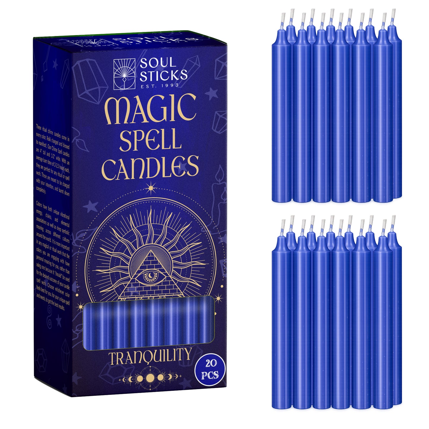 SOUL STICKS 4" Premium Magic Spell Chime Taper Candles Bulk 20 Pack for Rituals, Ceremonies, Meditation, Altar and Spells