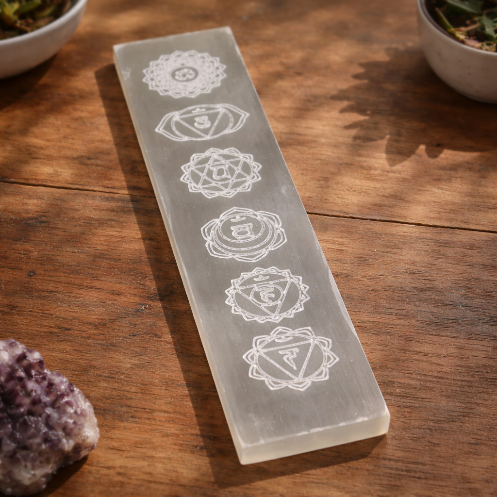 Selenite 7 Chakra Incense Burner (8")