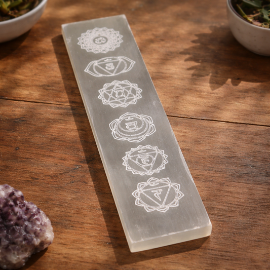 Selenite 7 Chakra Incense Burner (8")