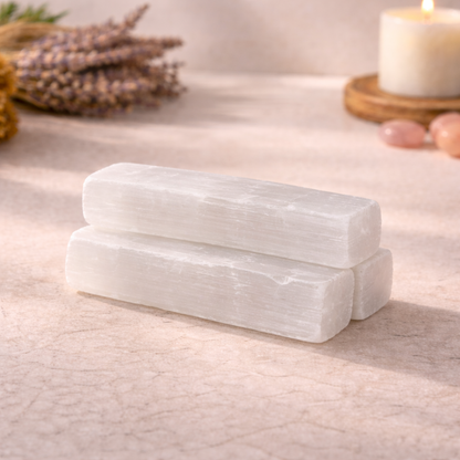 Set of three selenite wands, 3 pack arranged together