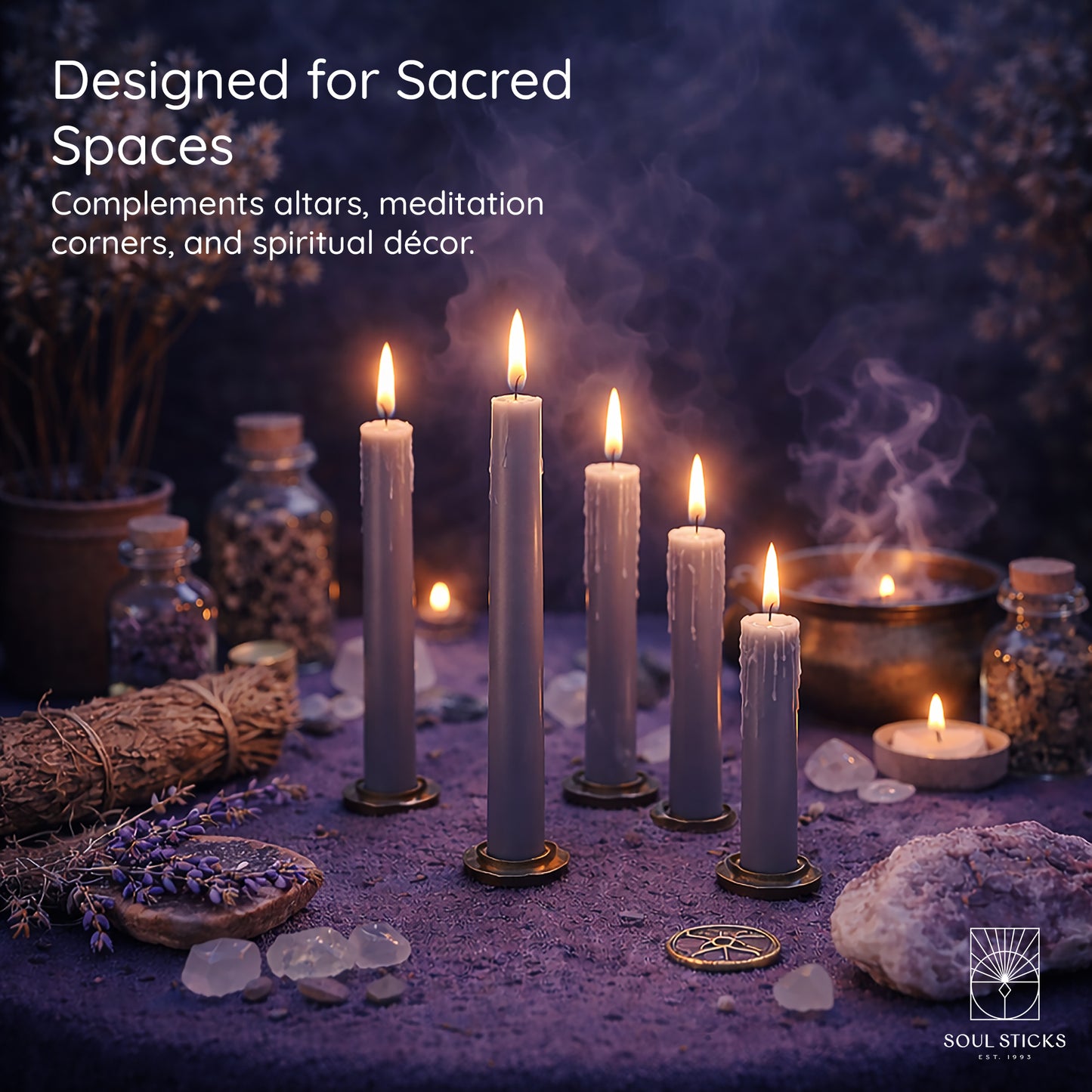 SOUL STICKS 4" Premium Magic Spell Chime Taper Candles Bulk 20 Pack for Rituals, Ceremonies, Meditation, Altar and Spells