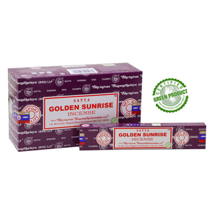 Satya Golden Sunrise Incense Sticks 15 g, 12-Box Case