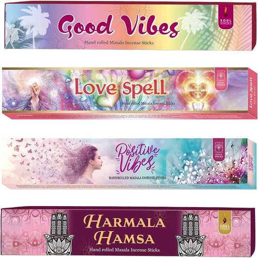 Soul Sticks, Peace & Love Variety Natural Masala Incense Sticks (4 PK)